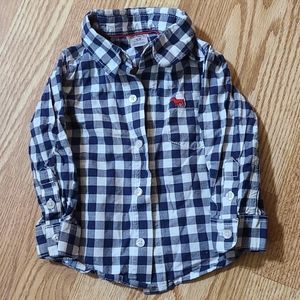 12-18M Baby Boys Checkered Long Sleeve Shirt